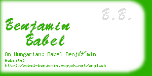 benjamin babel business card